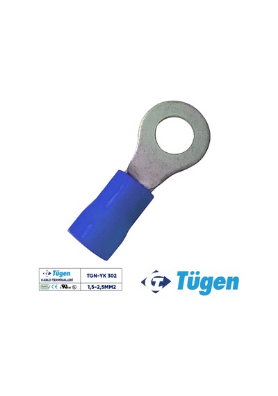 Tügen 1,5-2,5mm2 M3 Yuvarlak Kablo Ucu 1 Kutu 200 Adet