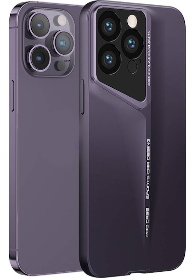 Zore Apple Uyumlu iPhone 14 Pro Kılıf Ultra İnce Kamera Korumalı Sert Rubber Procase Kap Derin Mor