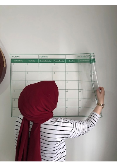 Aylık Planlayıcı Takvim Akıllı Kağıt Tahta Kalem Hediye