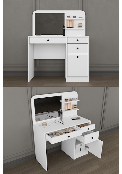 Yatak Odası Takımı 5 Parça %100 Mdf Gardırop Şifonyer Makyaj Masası Komodin Ytk03