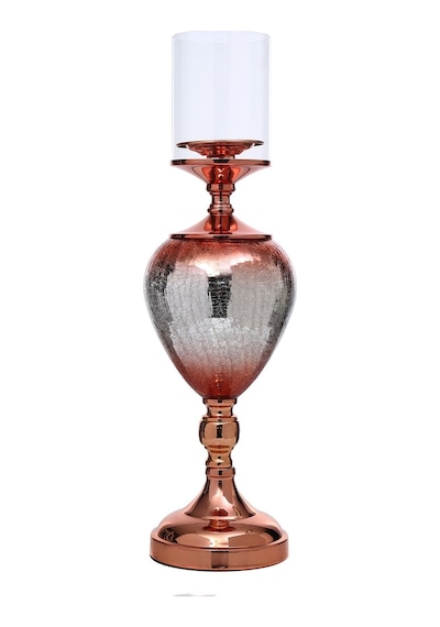 Vitale Zümrüt Dekoratif Şamdan Bronz 15x15x52 Cm Ak.je0041