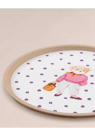 Madame Coco Patrice Bear Yuvarlak Tepsi 1kteps199436x36x1,5 Cm-mor