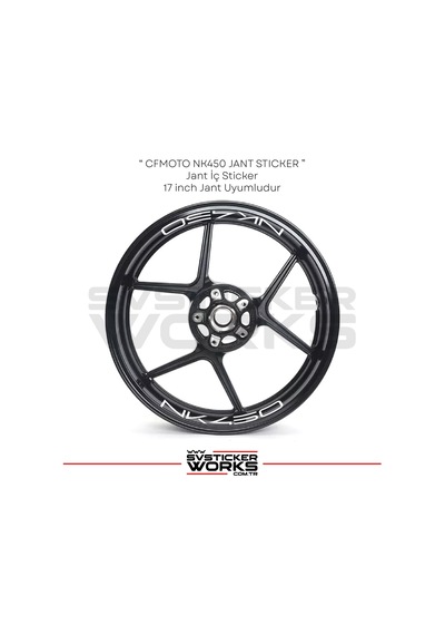 Cfmoto 450nk Jant Sticker Jant İç Yazı 8'li Set Sticker Etiket Diğer