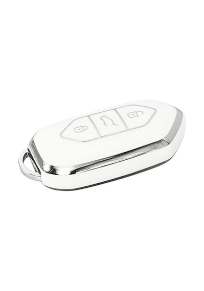 Gma Keys Togg T10x T10f 3 Tuşlu Smart Nano Koruma Anahtar Kılıfı Beyaz Gümüş Silver Renk Yüksek Kalite