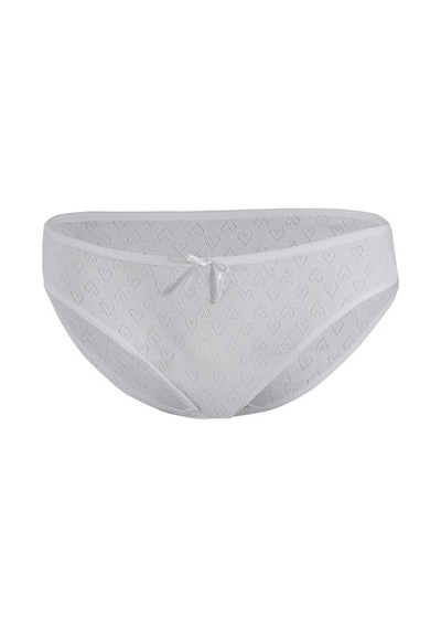6 Adet Yıldız Bayan Kalpli Ribana Bikini Külot Slip Beyaz 3575 Beyaz