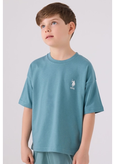 U.S. Polo Assn. Erkek Çocuk Pastel Yeşili Bermuda Takımı 5274-43646 Yeşil