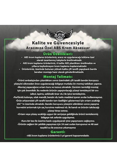 Ford Courier Krom Stop Çerçevesi 2014 Sonrası Abs Krom