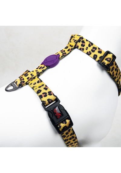 Leopard H-tipi Göğüs Tasması Ayarlanabilir, Konforlu Ve Dayanıklı Desenli Köpek Tasması L