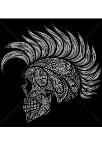 Buffalo Bandana Punk Skull Siyah