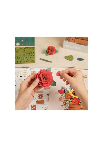 Ahşap Japon Gülü 3d Puzzle Ahşap Minyatür Maket Kiti Dıy Kendin Yap