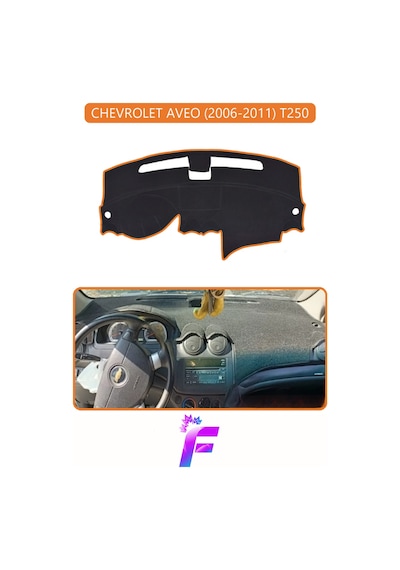 Chevrolet Aveo 2006-2011 Araca Özel Torpido Örtüsü Ön Göğüs Kılıfı Tam Koruma Tam Uyum D52