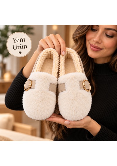 Moon Cloud Kadın Peluş Gold Aksesuar Detaylı Sıcak Tutan Loafer Ev-ofis Ayakkabı-babet Hediyelik-çeyizlik Zyn3001 Kum Beji Moon Cloud Kadın Peluş Gold Aksesuar Detaylı Sıcak Tutan Loafer Ev-ofis Ayakkabı-babet Hediyelik-çeyizlik Zyn3001 Kum Beji