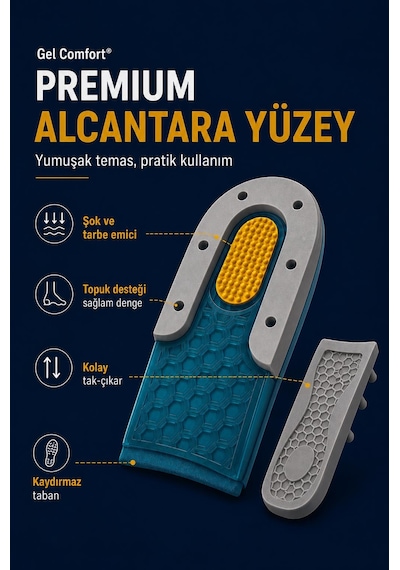 Gc26 3 Cm Jel Boy Uzatıcı Yarım Tabanlık Topuk Destekleyici Ortopedik Boy Uzatan Jel Topukluk