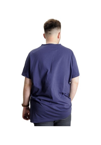 Mode Xl Büyük Beden Erkek T-Shirt Bisiklet Yaka Basic 23035 Açık Lacivert 001
