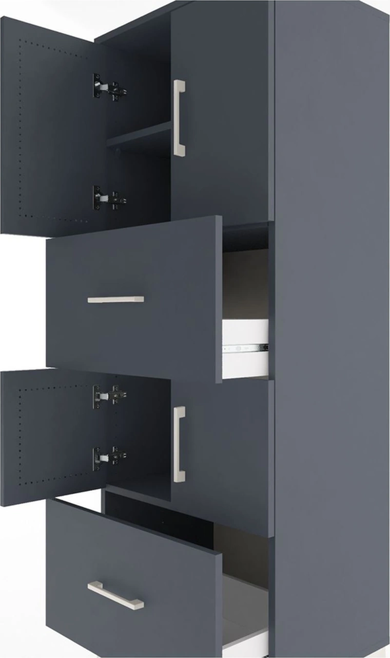Hyperion Dolap 3 Raflı 2 Çekmeceli 4 Kapaklı 60x44x163 Antras... Antrasit Hyperion Dolap 3 Raflı 2 Çekmeceli 4 Kapaklı 60x44x163 Antras... Antrasit
