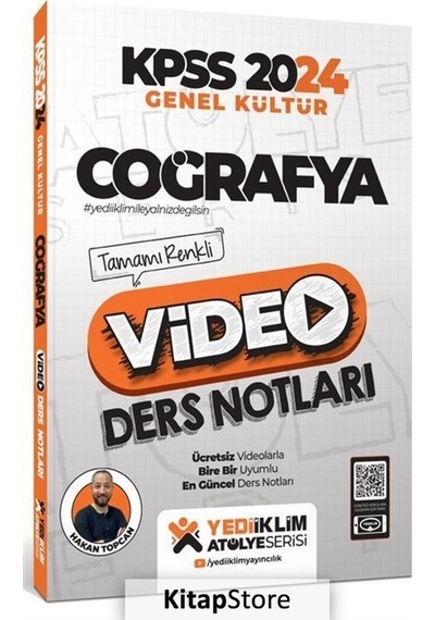 2024 KPSS Atölye Serisi Coğrafya Video Ders Notları (Tamamı Renkli) - Hakan Topcan - Yediiklim Yayınları