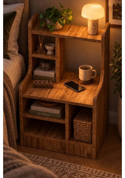 Odera Kahverengi Çok Bölmeli Raflı Komodin 42x30x70 Cm Açık Raflı Çok Amaçlı Yan Sehpa Ve Organizer Diğer Odera Kahverengi Çok Bölmeli Raflı Komodin 42x30x70 Cm Açık Raflı Çok Amaçlı Yan Sehpa Ve Organizer Diğer