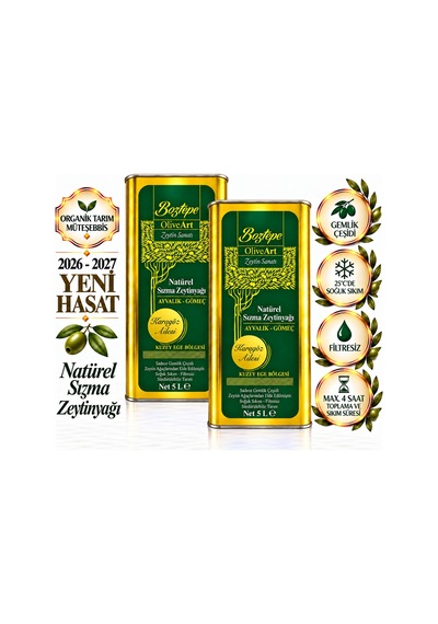 Olive Art Natürel Sızma Zeytinyağı Soğuk Sıkım Filtresiz 0,3 Asit 2026 - 2027 Hasadı 2 x 5 L