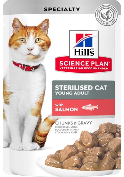 Hill's Chunks & Gravy Somonlu Pouch Kısırlaştırılmış Yetişkin Kedi Maması 85 G