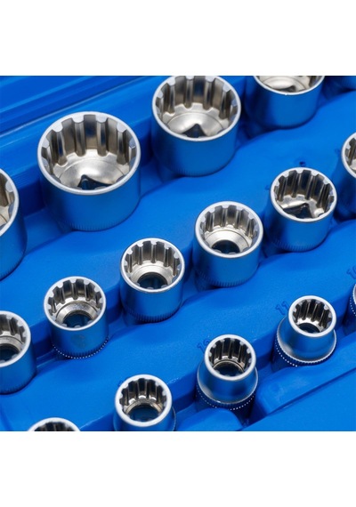 6180 1/2" Spline 12 Köşe Lokma Anahtar Takımı 19 Parça