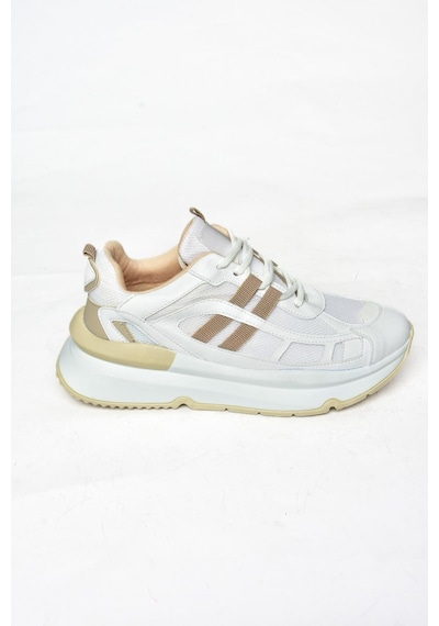 Fox Shoes S973017604 Beyaz/vizon Kumaş Sper Ayakkabı Sneakers Beyaz - Vizon