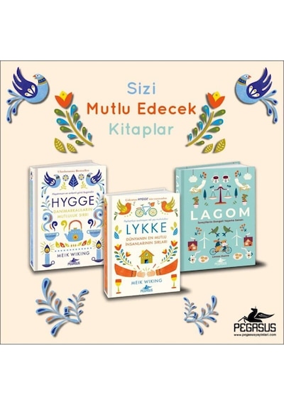 Hygge + Lykke + Lagom 3 Kitap Ciltli Takım Set - Meik Wiking, Linnea Dunne