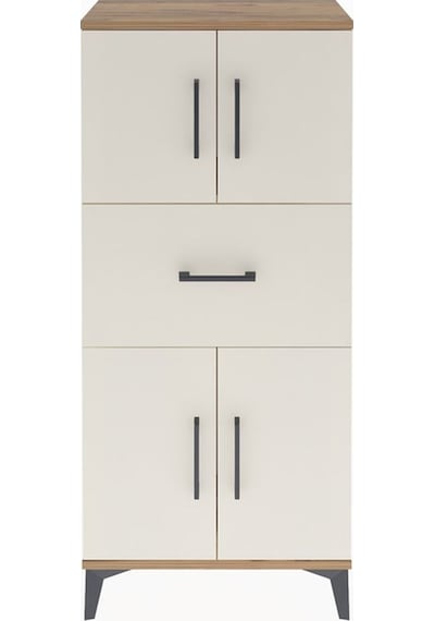 Arges Dolap Tek Raflı Tek Çekmeceli 4 Kapaklı 60x30x134 Çam-a... Çam