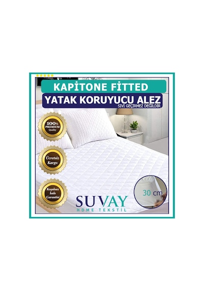 Suvay Kapitone Fitted Yatak Koruyucu Alez Pamuklu Yatak Alezi