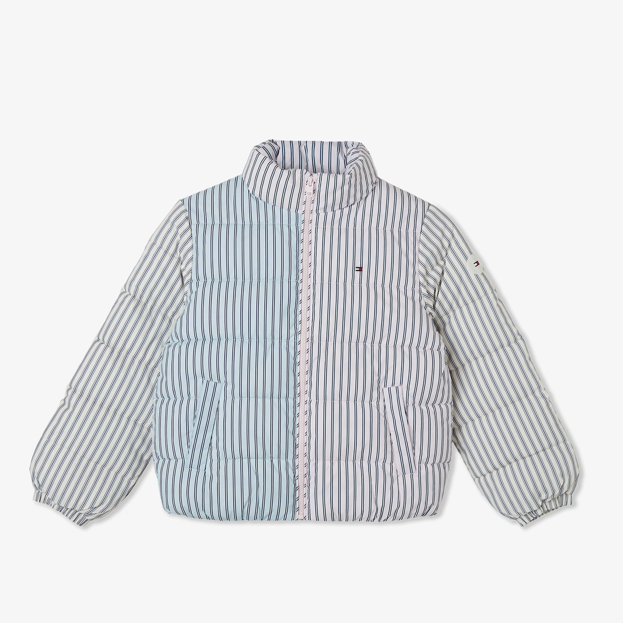 Tommy Hilfiger Mixed Stripe Puffer Çocuk Pembe Mont Kg0kg08658 Çok Renkli