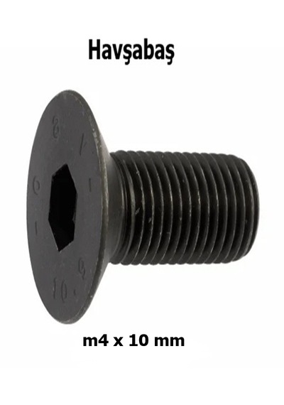 Venoa M4x10 Mm Havşabaş İmbus Civata 10.9 Kalite Siyah Dın7991 30 Adet M4