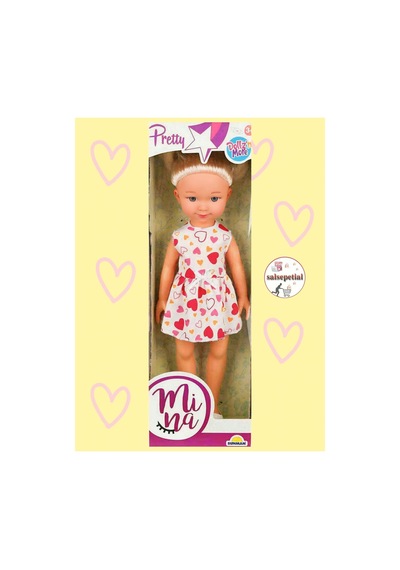 Büyük Boy Et Bebek 35cm Mina Kalpli Elbiseli Bebek Gerçekçi Mina Model Bebek 35cm