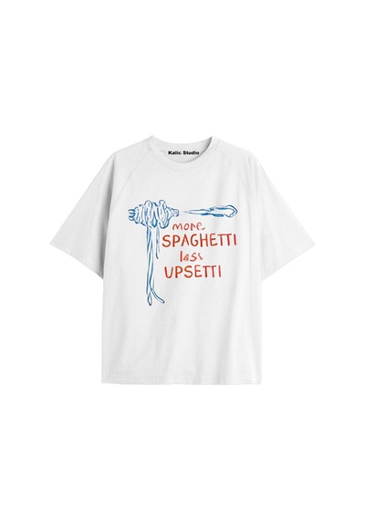 Kalic Studio Unisex More Spaghetti Tshirt Beyaz