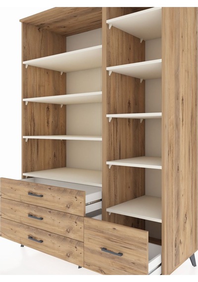 Kronos Dolap 9 Raflı 4 Çekmeceli 132x59x195 Çam-aytaşı/çam Aytası/atlas Çam Kronos Dolap 9 Raflı 4 Çekmeceli 132x59x195 Çam-aytaşı/çam Aytası/atlas Çam