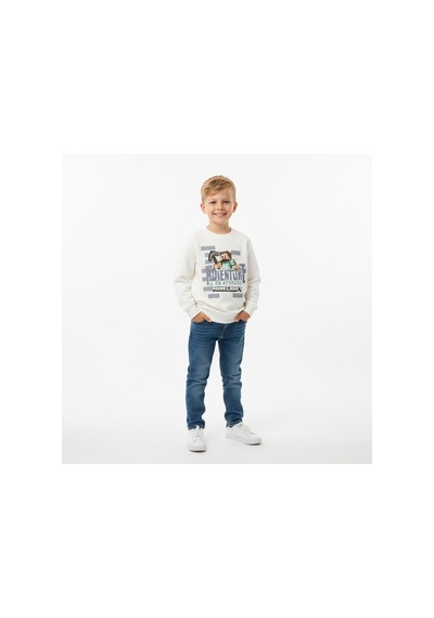 Seabubbles Minecraft Çocuk Sweatshirt St09626 KREM