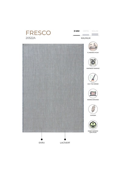 Koza Halı Fresco Ekru Lacivet İskandinav Jüt Yıkanabilir Halı Kilim Balkon Teras Salon Koridor Halısı 20521b, 50 X 80 Açık Indigo