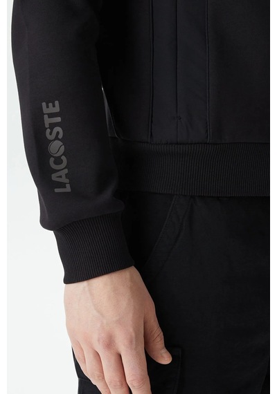 Lacoste Men's Full Zip Hoodie Sweatshirt Erkek Kapüşonlu Tam Fermuar Sweatshirt Siyah Siyah