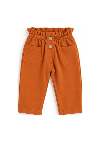 Babyhola 1-3 Yaş Kız Bebek Çocuk Çıtçıtlı Badi Pantolon Şık Alt Üst 2'li Takım Bayramlık 2327 Turuncu