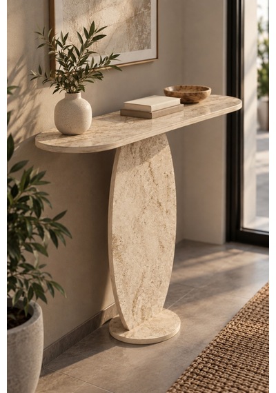 Sulorahome Modern Traverten Dresuar Konsol Masası