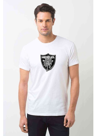 Metallica Metal Rock Music Müzik Baskılı Beyaz Erkek Tshirt