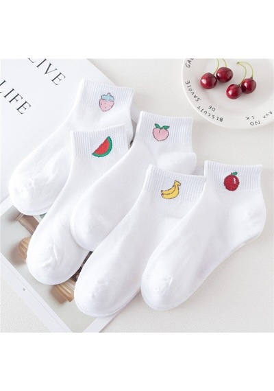 Bgk 5'li Meyve Desenli Beyaz paket Beyaz