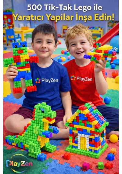 Tik-tak Yapı Seti Birbirine Geçen Renkli Parçalar 500 Parça 3+ Lego Oyuncak