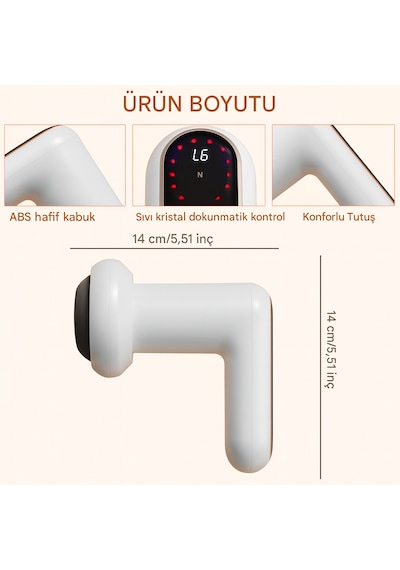 5 Başlıklı 6 Kademeli 3 Fonksiyonlu Şarjlı Tüm Vucut İçin Masaj Aleti Özel Antiselülit Masaj Cihazı Vücut  Beyaz