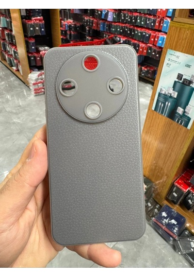 Honor Magic 8 Lite Uyumlu Deri Dokulu Yumuşak Silikon Telefon Kılıfı Kapak Gri