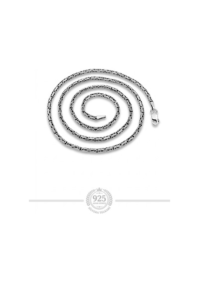 925 Ayar Gümüş Erkek Kolye 2.5 Mm Yuvarlak Zincir Kral Kolye St425