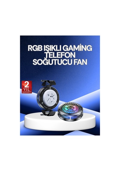 Rgb Işıklı Telefon Soğutucu Fan Cooler Süper Hızlı Soğutma - Karbul6114-6376 Renkli
