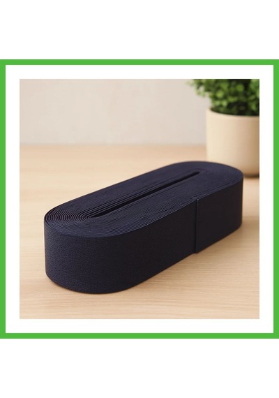 Vaveni Paça Lastiği Yassı Geniş Siyah 4 Cm 10 M Arz
