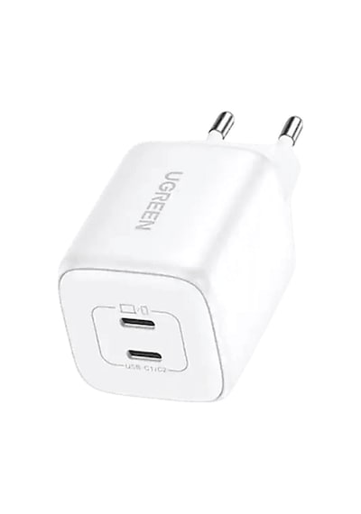 Ugreen 45w Gan Type-c Qc Pd 2xusb-c Hızlı Şarj Cihazı Beyaz
