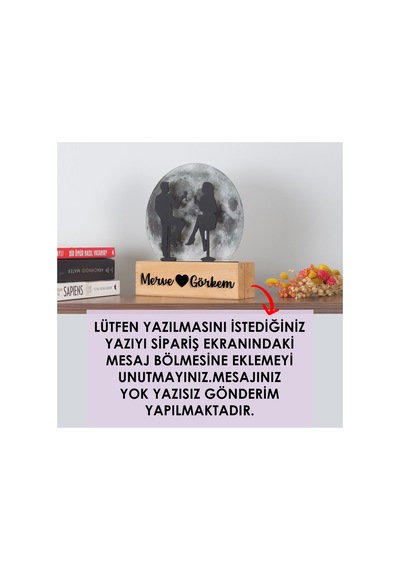 Led Işıklı Pleksi Dolunay Kişiselleştirilebilir Dekoratif Biblo Date Sevgili Anahtar Askılığı Gri - 737330846