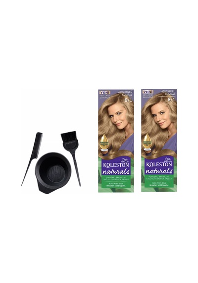 Koleston Natural Saç Boya 8.1 Açık Küllü Kumral 2 Adet+Boyama Set