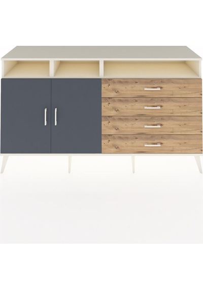 Hyperion Konsol 5 Raflı 4 Çekmeceli 2 Kapaklı 176x44x99 Aytaşı-antrasit/çam Aytası/antrasıt - Aytası